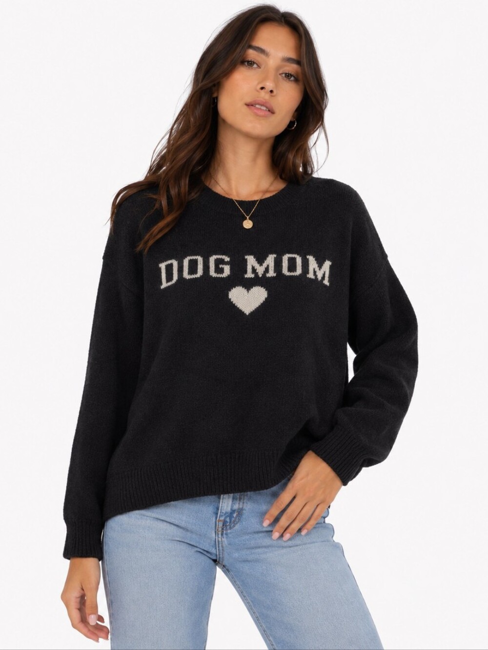 Dreamers ($120)  by Debut Dog Mom Sweater Cozy Graphic Knit Pullover Oversized